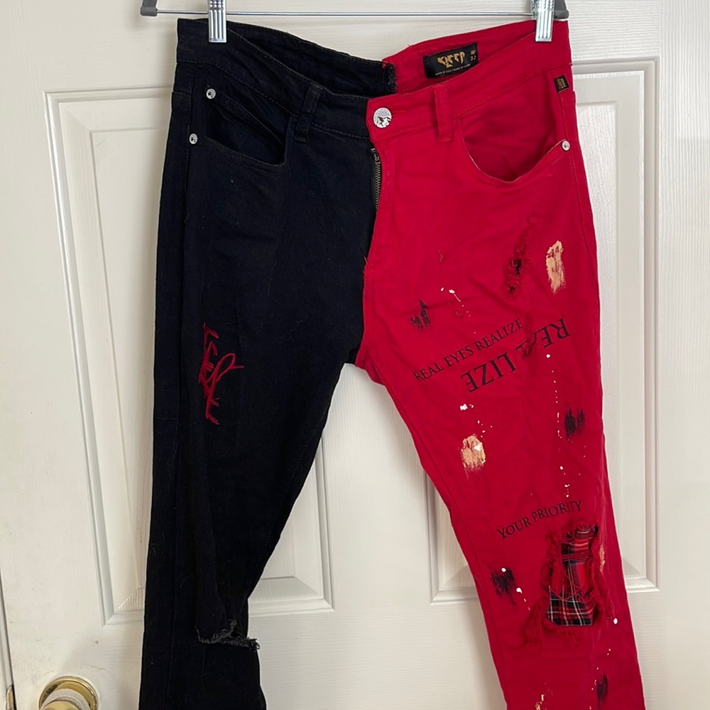 Split Colored Jeans 32